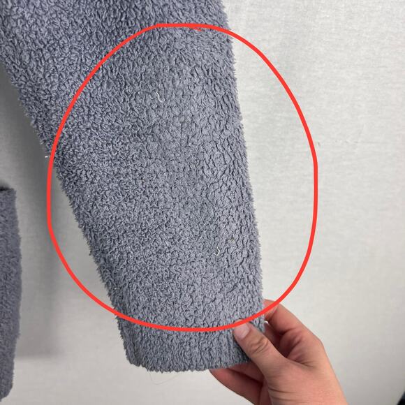 Barefoot Dreams Sweater CozyChic Cardigan Blue Lounge Cozy Fuzzy Chunky Slouchy - Picture 7 of 9